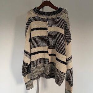 Storia Black and Cream Striped Sweater